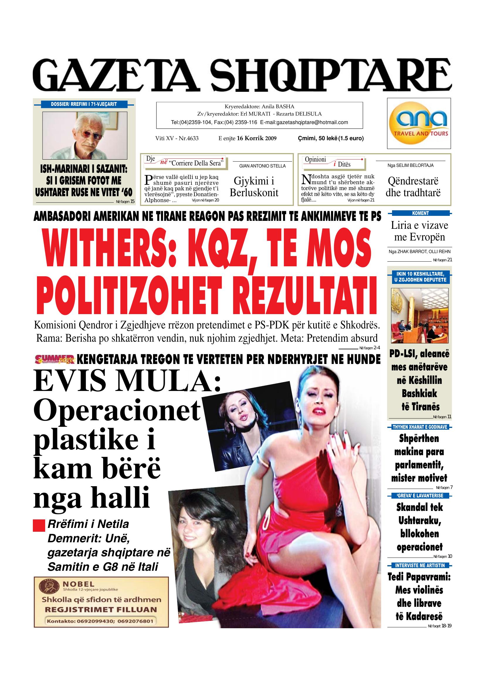 Gazeta Shqiptare 2009-07-16